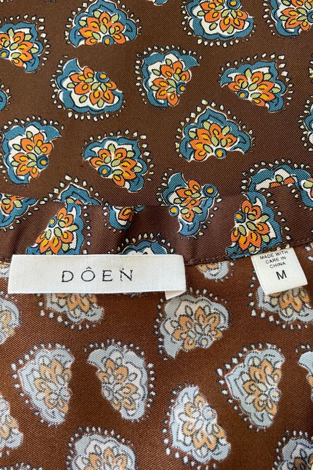 Doen Brown Patterned Silk Abena Blouse Selected by The Curatorial Dept. #3