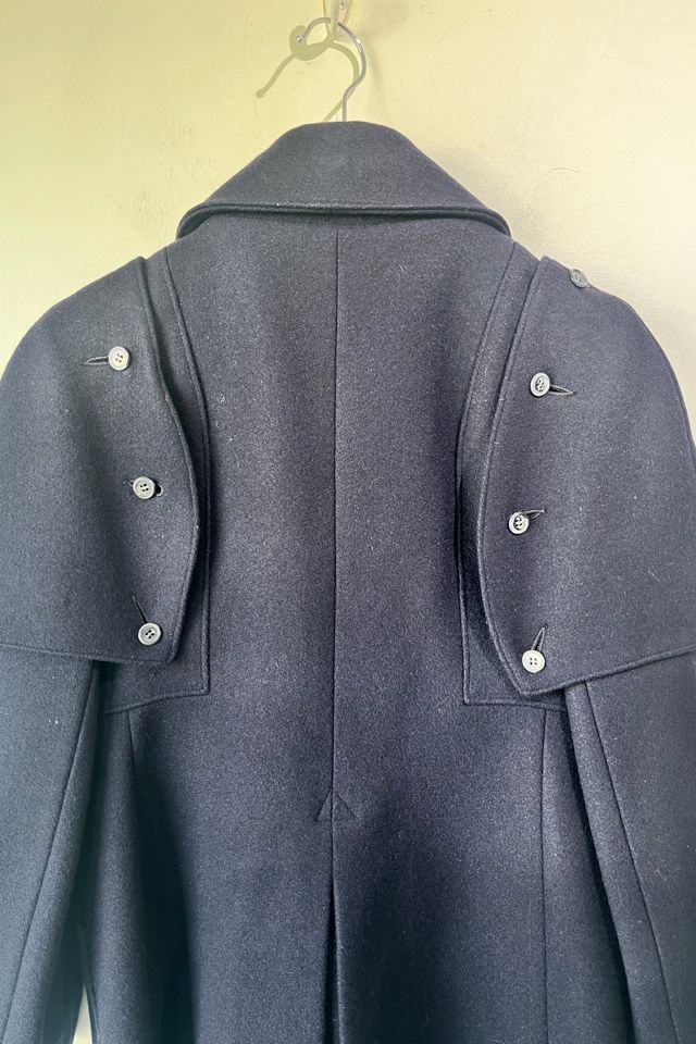 Saks Fifth Avenue Navy Wool Great Coat Selected by The Curatorial Dept. #1