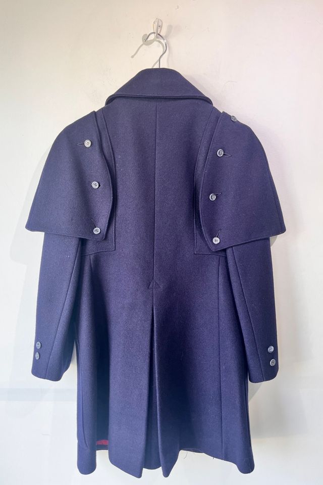 Saks Fifth Avenue Navy Wool Great Coat Selected by The Curatorial Dept. #2