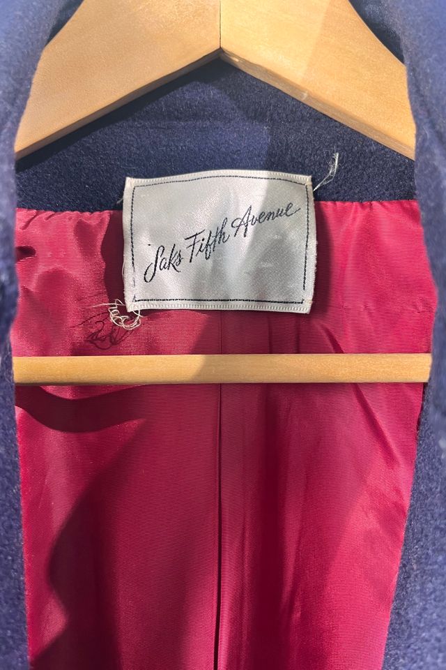 Saks Fifth Avenue Navy Wool Great Coat Selected by The Curatorial Dept. #3
