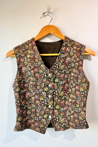 Vintage Floral Woven Brocade Vest Selected by The Curatorial Dept.