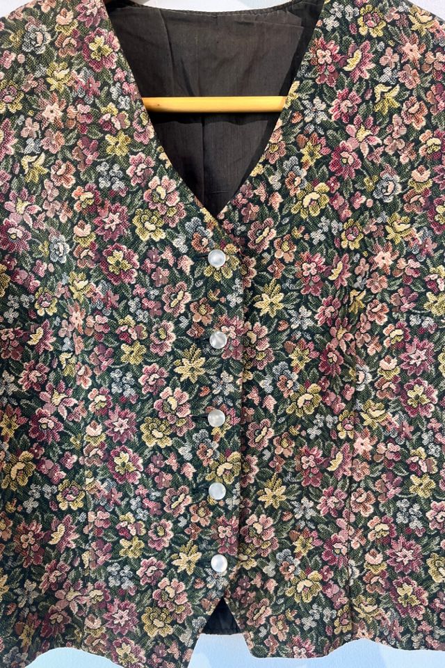 Vintage Floral Woven Brocade Vest Selected by The Curatorial Dept. #1
