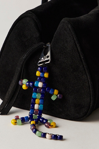 Beaded Lizard Bag Charm by Free People in Blue