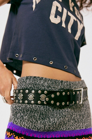 Terrain Studded Belt by Free People in Black, Size: XS/S