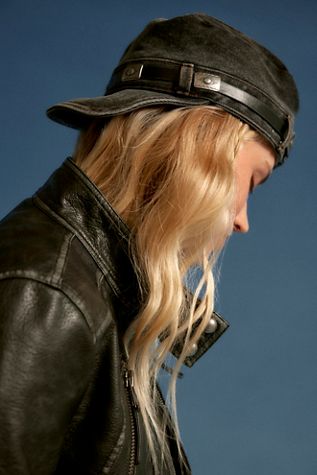 Kayla Leather Lieutenant Hat | Free People