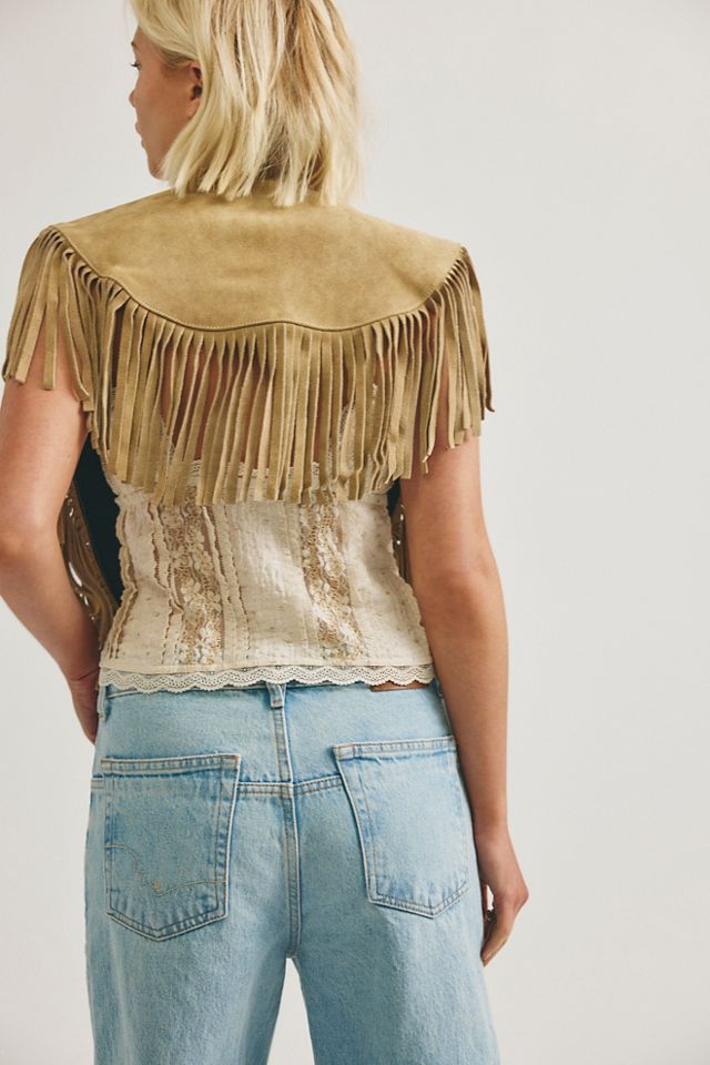 Understated Leather Wide Eyes Suede Fringe Collar #1