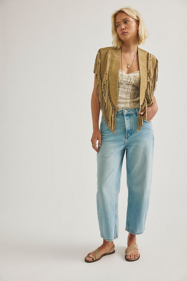 Understated Leather Wide Eyes Suede Fringe Collar #2
