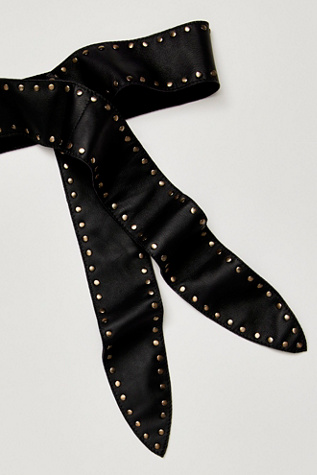 Studded Leather Obi Belt