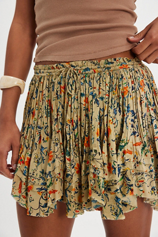 FP One Third Charm Printed Mini Skirt at Free People in Green Combo, Size: Large