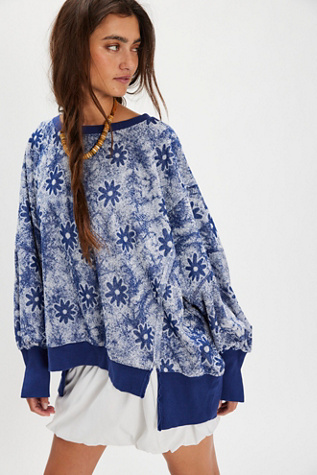 Steal My Sunshine Pullover by Free People in Blue, Size: M