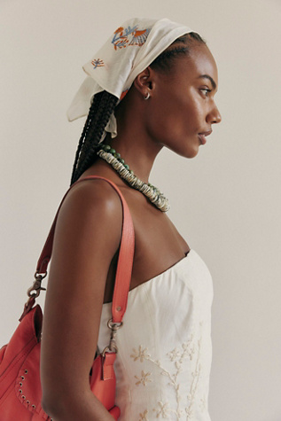 Georgia Embroidered Hair Scarf at Free People in Ivory Combo