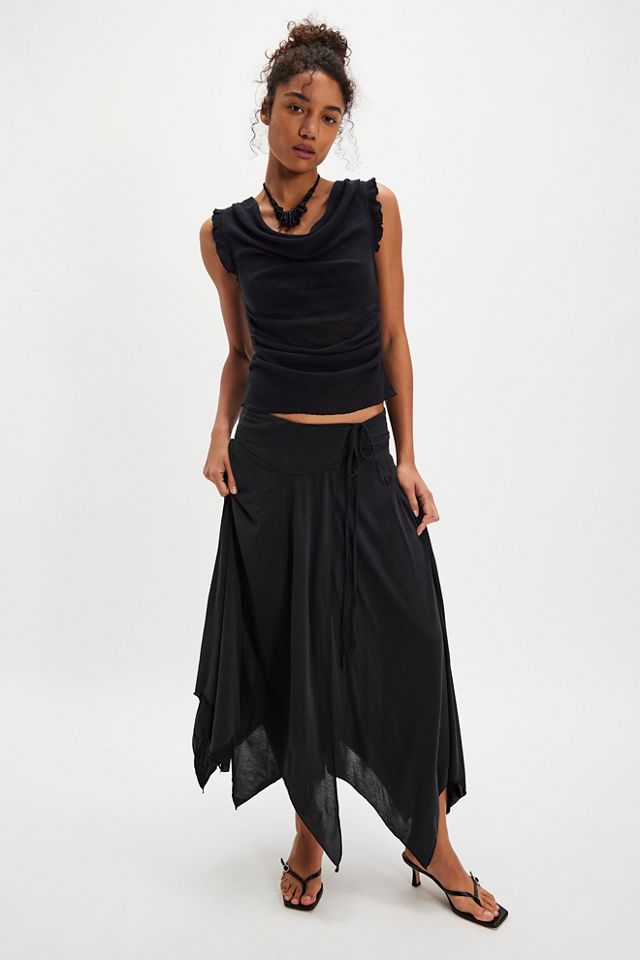 Brynn Mesh Cowl-Neck Tank