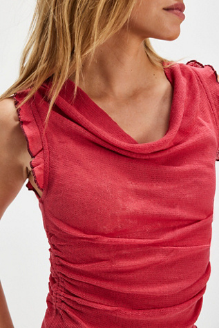 Brynn Mesh Cowl-Neck Tank