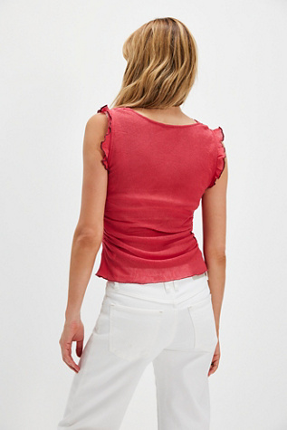 Brynn Mesh Cowl-Neck Tank