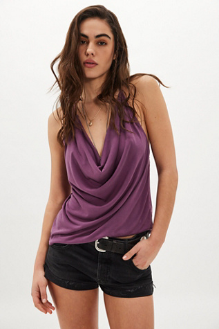Veda Cowl-Neck Cami by Free People in Purple, Size: S