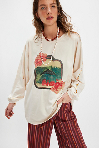 Ciao Ciao Vacation Dolphin Tee at Free People in White, Size: L