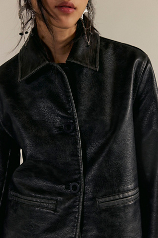 We The Free Hera Vegan Leather Jacket at Free People in Black, Size: Small