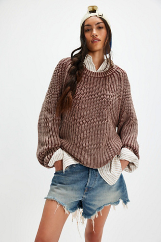 Lizzy Raglan Tunic by Free People in Brown, Size: L