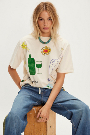 T-shirt Illustré My Own Muse par The Tales en Ivry/Ivoire, pour femme chez Free People