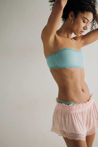 Charlie Lace Microfiber Bandeau by Intimately at Free People in April Mist, Size: XS