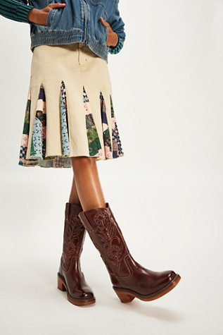 Frye Kate Deco Stich Boots at Free People in Brown, Size: US 7