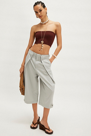 Roman Crop Trousers by Free People in Grey, Size: US 6