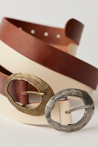 Margo Leather Belt at Free People in Abalone Shell, Size: M/L