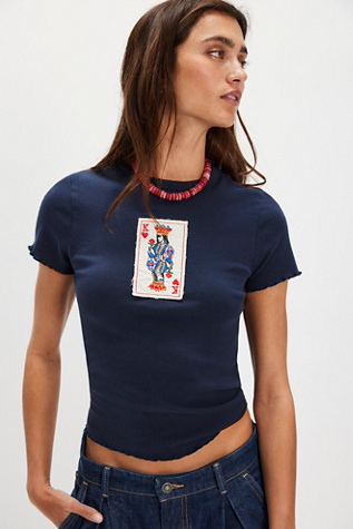 Deck Of Cards Tee at Free People in Blue, Size: S