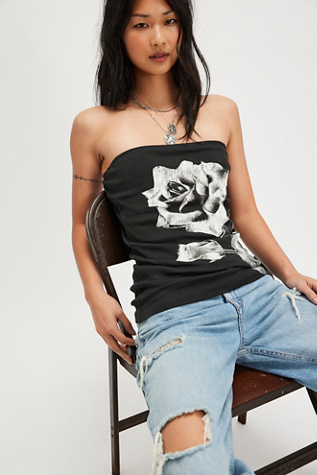 Rose Tube Top at Free People in Black, Size: Small