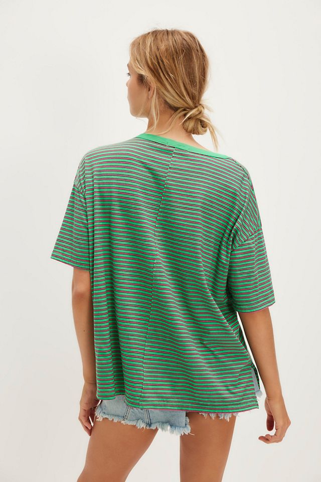 Striped Palm Applique Tee #1