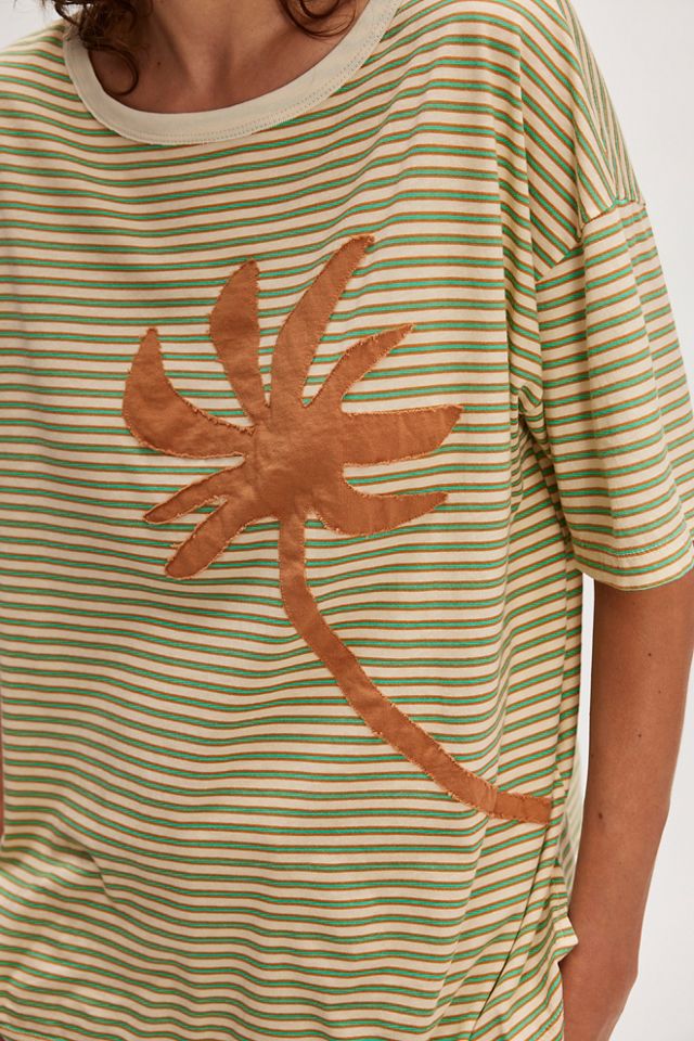 Striped Palm Applique Tee #2