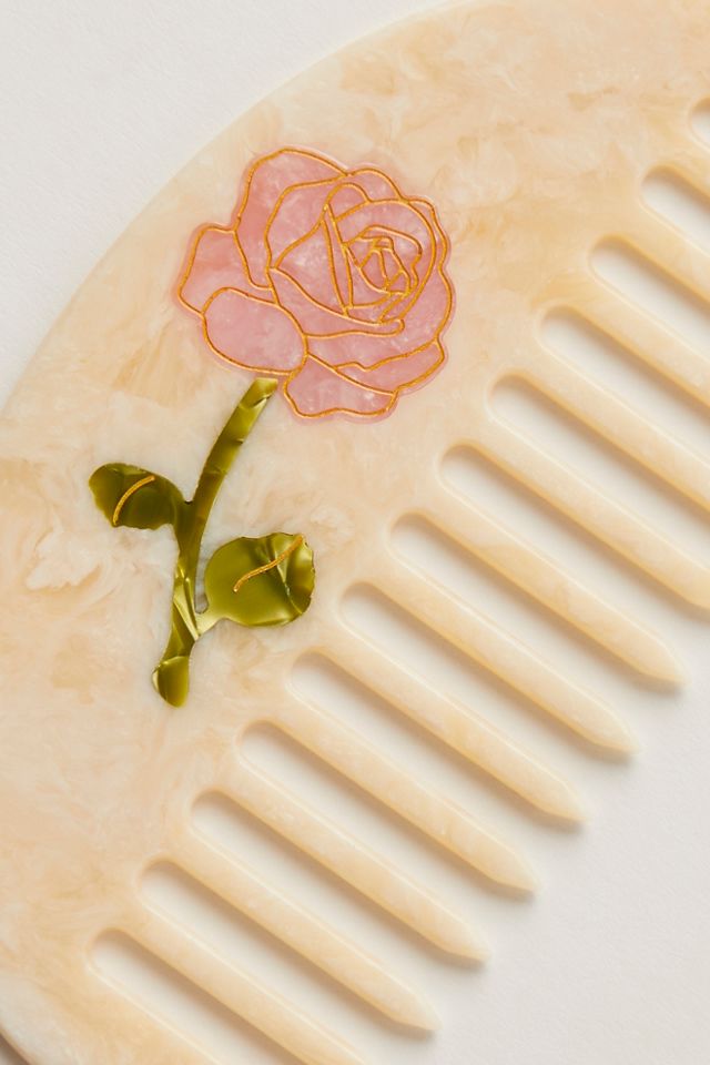 Solar Eclipse Hand-Painted Gua Sha Treatment Hair Comb #1