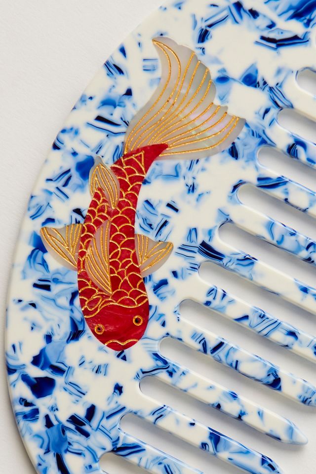 Solar Eclipse Hand-Painted Gua Sha Treatment Hair Comb #1