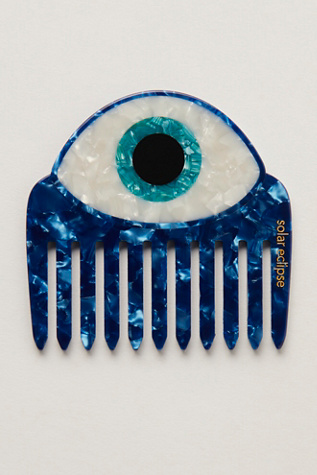 Solar Eclipse Hand Painted Pocket Comb at Free People in Blue