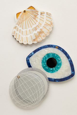 Solar Eclipse Compact Mirror at Free People in Silver