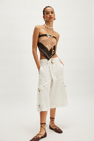 Tidal Wave Cropped Pants at Free People in White, Size: US 4