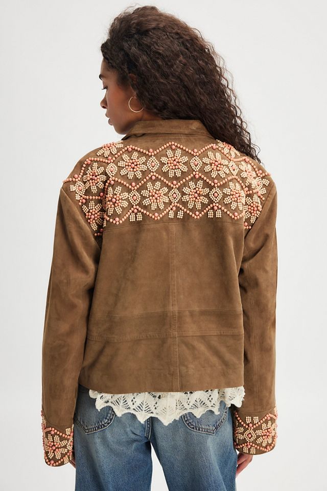 Bali Fading Moon Cropped Suede Jacket #1