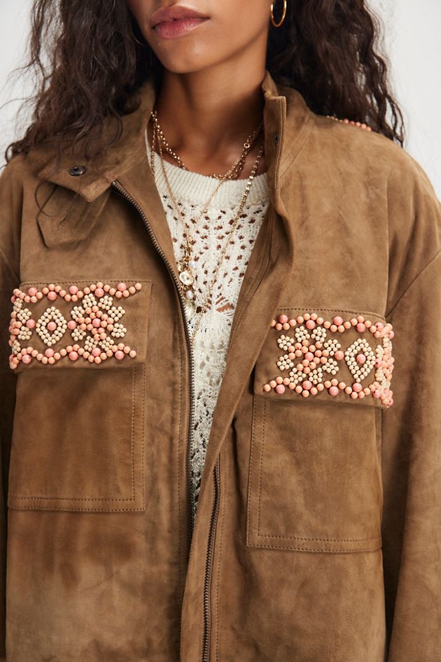 Bali Fading Moon Cropped Suede Jacket #3