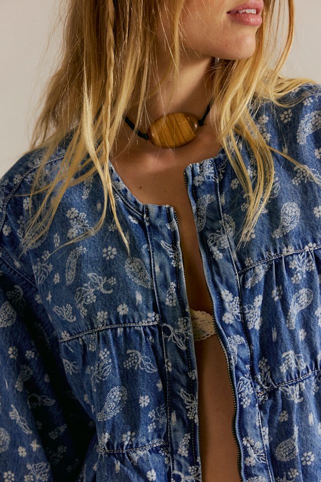 Veste en jean imprimé Layla We The Free #3