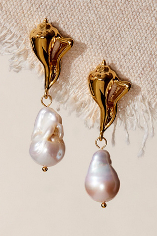 Nassau Pearl Earrings by Frasier Sterling at Free People in White