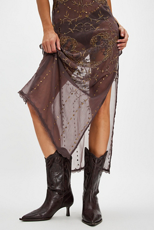 Western Twist Kitten Heels by Vicenza at Free People in Brown, Size: US 9