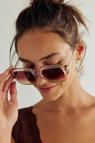 Jimmy Fairly The Isla Square Sunglasses at Free People in White