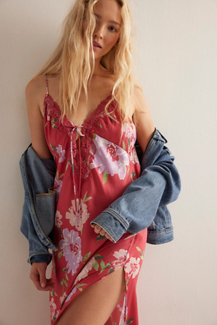 Someone Like You Midi Slip by Intimately at Free People in Red Combo, Size: Large