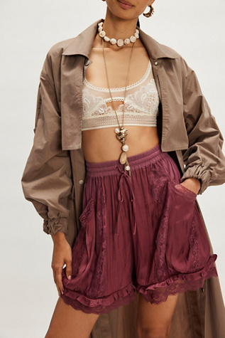 Evermore Satin Shorts by Free People in Pink, Size: M