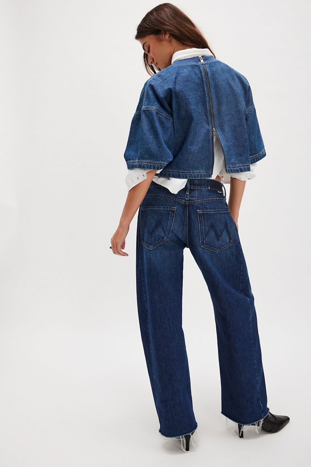 MOTHER The Mid-Rise Full-Pipe Flood Fray Jeans #1
