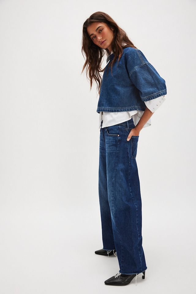 MOTHER The Mid-Rise Full-Pipe Flood Fray Jeans #2