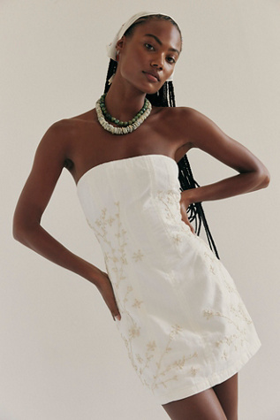 Moonflower Mini Dress by Free People in White, Size: M