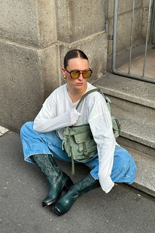 Женские ботинки Frye for Free People Kate Deco Stitch, цвет: Сосновый — фото 6
