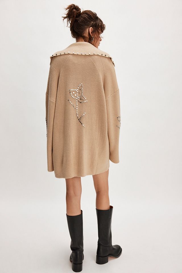 Understated Leather Possibilities Studded Cardigan #1