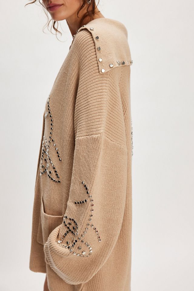 Understated Leather Possibilities Studded Cardigan #2